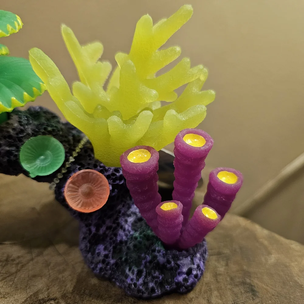 Top Fin Glow Sea Anemone Cave Aquarium Ornament